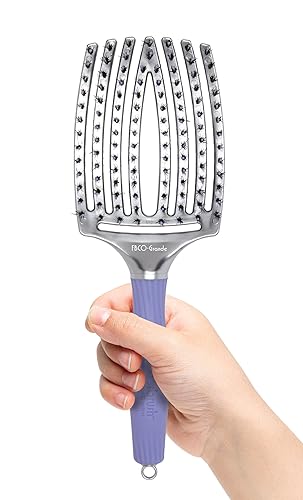 Miniatura 2 de Olivia Garden FingerBrush - Cepillo para el cabello con pala para abrazar el cuero cabelludo y ventilado (iónico y 100% cerdas de jabalí)