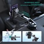 Car Phone Holder [Upgrade Suction Cup & Stable Clip] Phone Mount for Car Windshield Dashboard Air Vent Universal Automotive Accessories Cell Phone Holder Fit for Most iPhone Android Smartphone