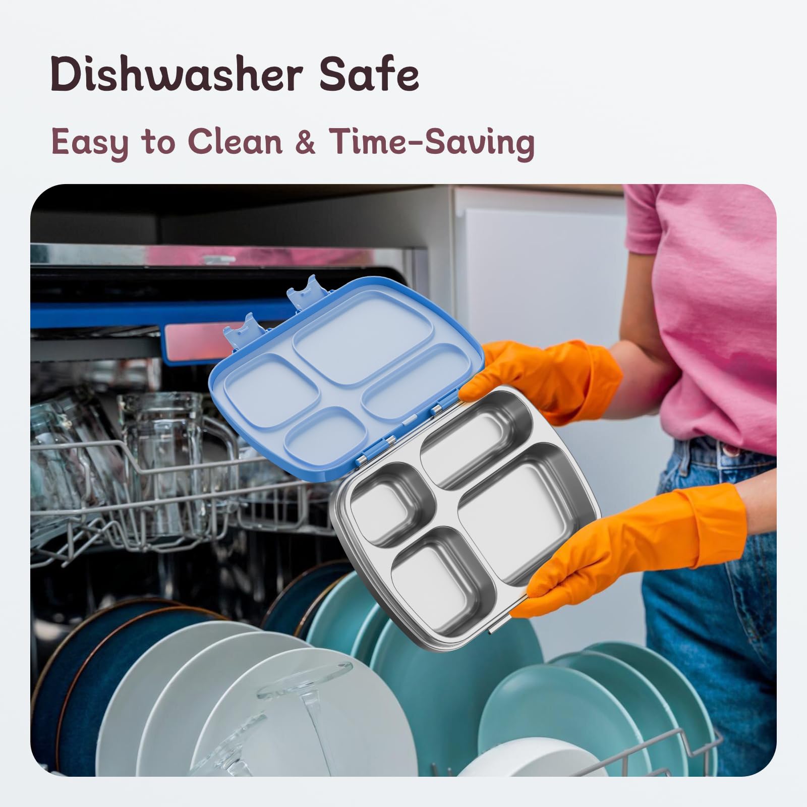 Stainless Steel Lunch Box for Kids, Leak-Resistant 4