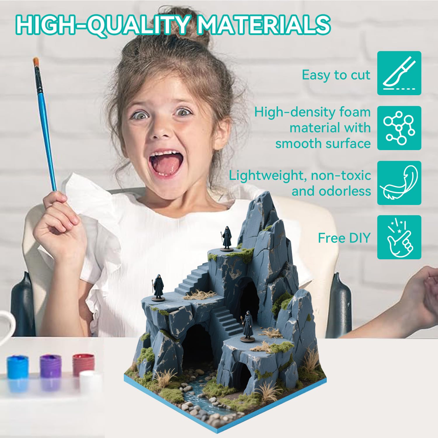 6 Pièces Mousse A Decouper,30x20x2cm Plaque De Mousse Rigide