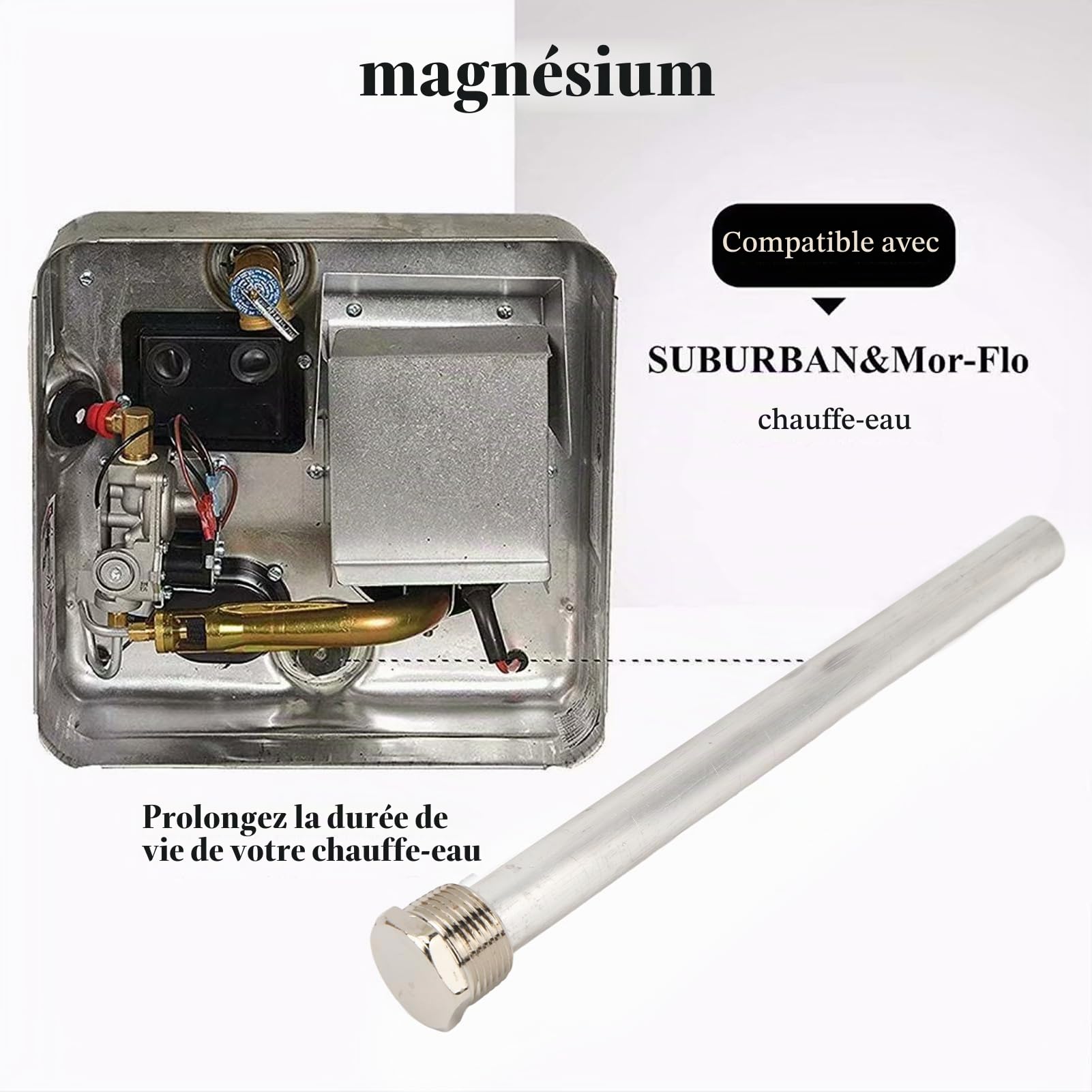 2 Pièces Tige d'anode de Chauffe-Eau RV 18 X 235 Mm 3/4 Pouces Tige d'anode de Protection NPT pour Chauffe-Eau Mor‑Flo RV Prévenez la Corrosion et Prolongez la Durée de Vie de