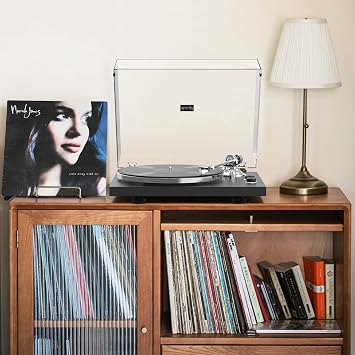 Retrolife Record Player Turntable for Vinyls with BT Wireless Output,Black