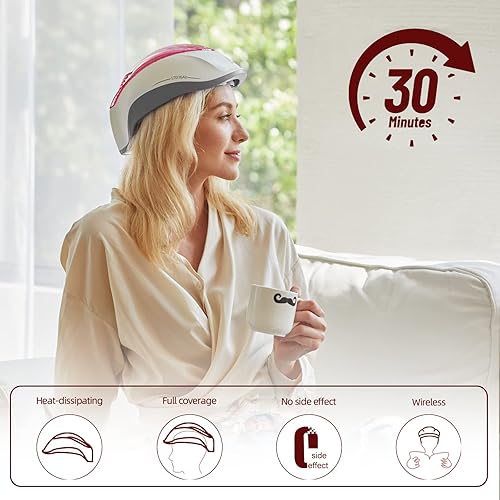 Vista 7 de Laser Hair Growth System, Hair Regrowth Helmet & Laser Cap (FDA Cleared), Hair Loss Treatment for Men and Women, Low Level Laser Therapy for Hair