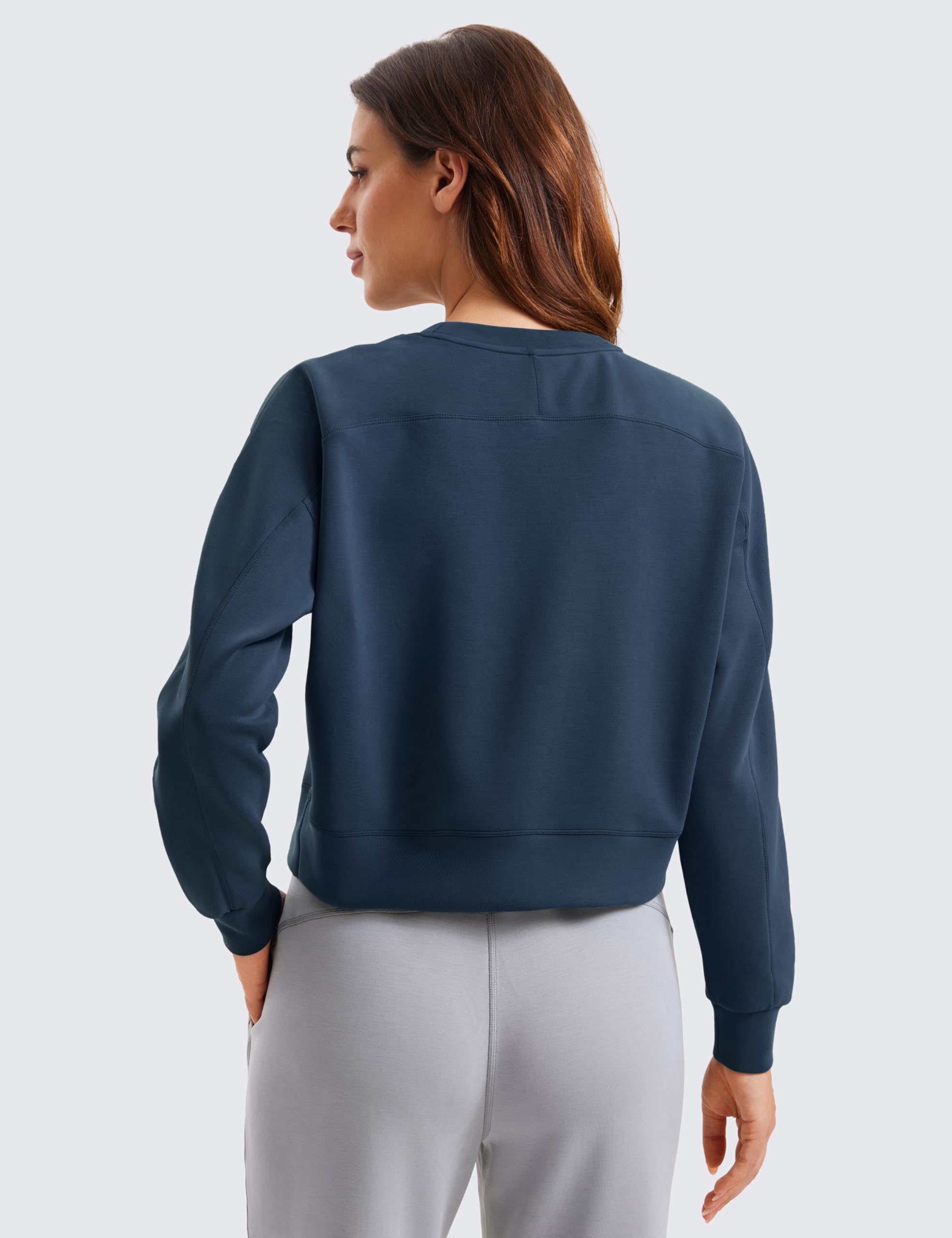 CRZ YOGA Womens Crewneck Sudadera Manga Larga Workout Casual Pullover Tops Sudaderas Básicas Otoño