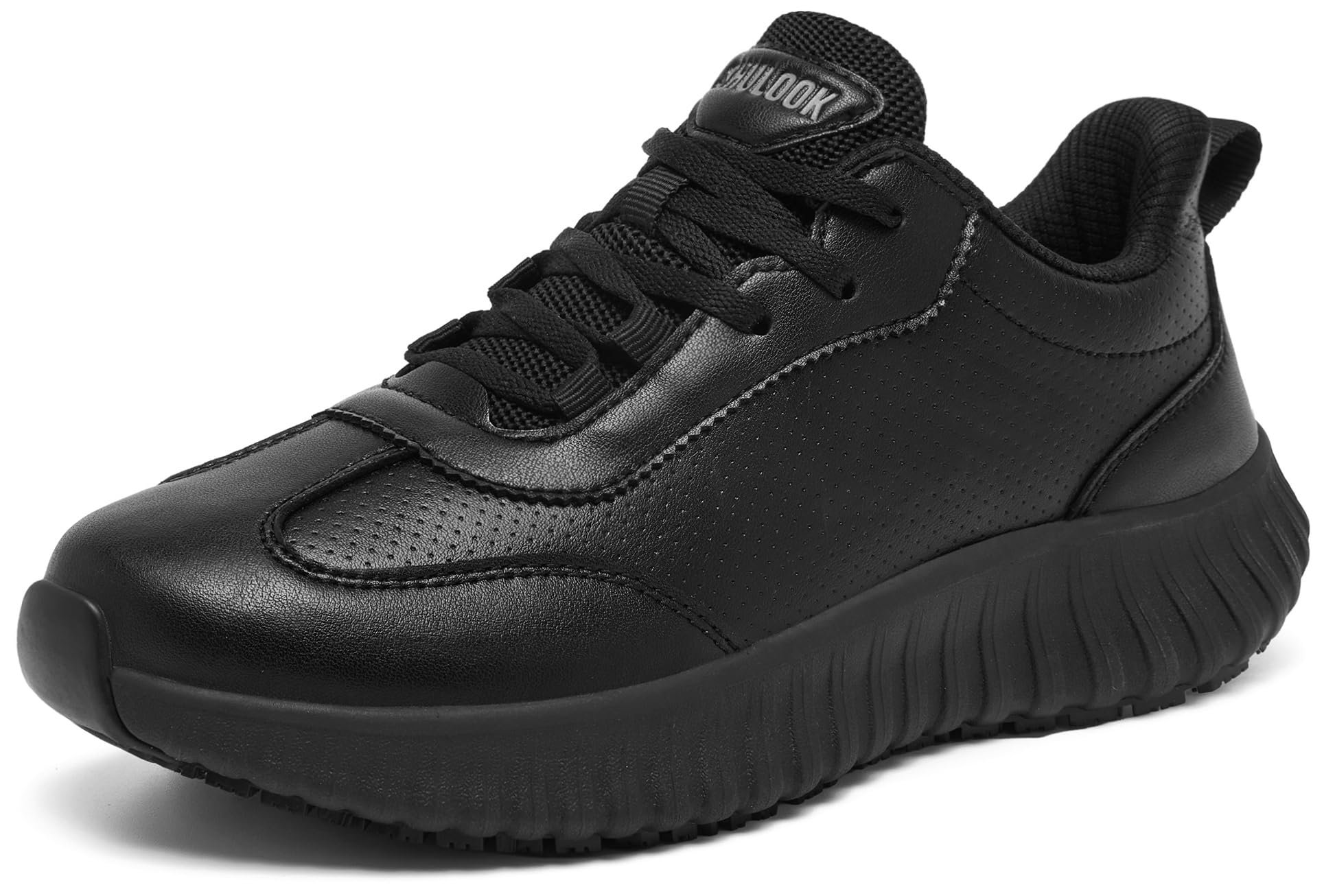 SHULOOK Non Slip Work Shoes Women Food Service Kitchen Chef Restaurant | Waterproof Slip-resistant Nursing Sneakers Comfortable Walking Casual Shoes Ladies Working Uniform Dress Footwear Black