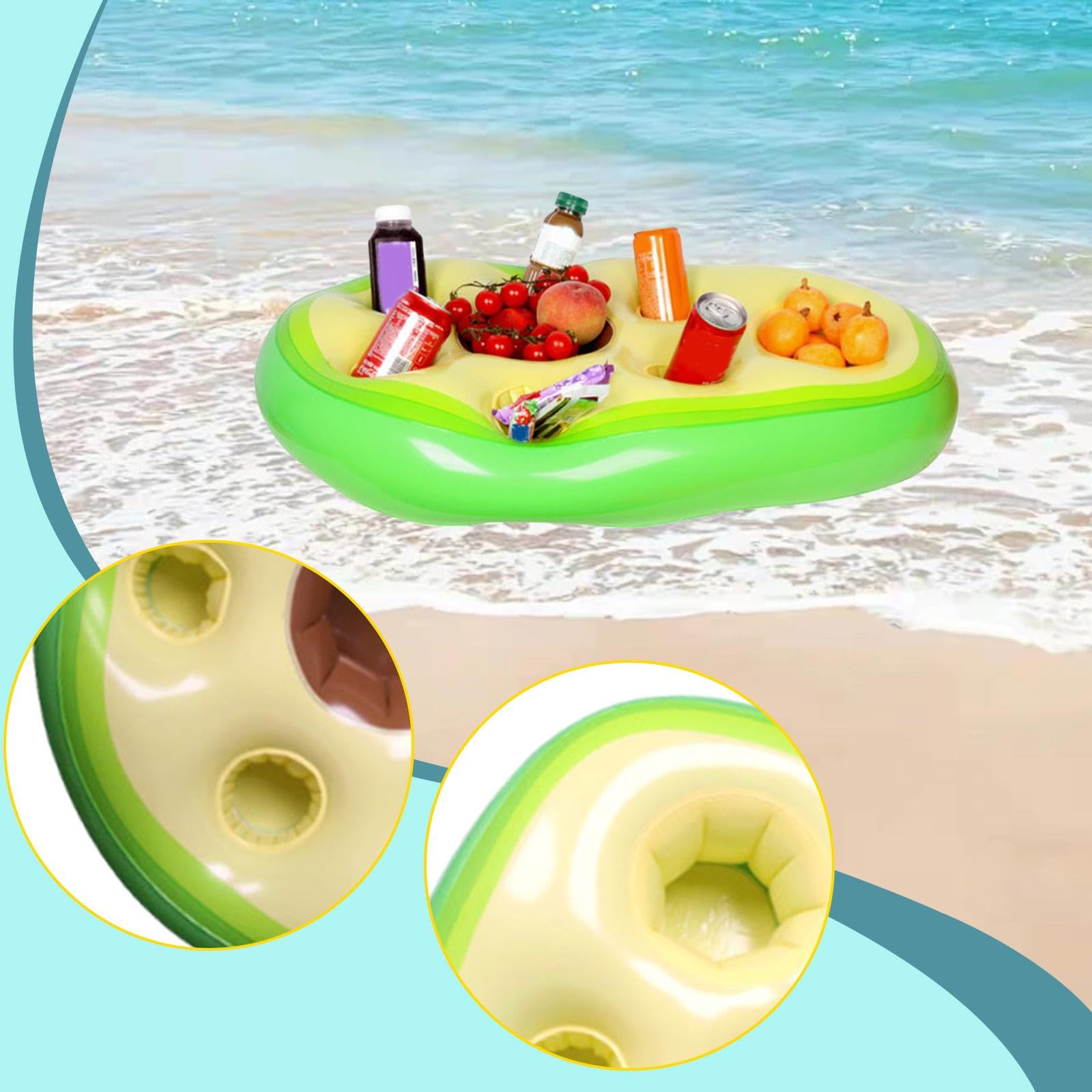 Almencla Porte-gobelet Flottant Gonflable Plateau Bar Piscine Cabane PVC Facile à Transporter pour Boissons Froides Douceurs Accessoires Soirée Piscine