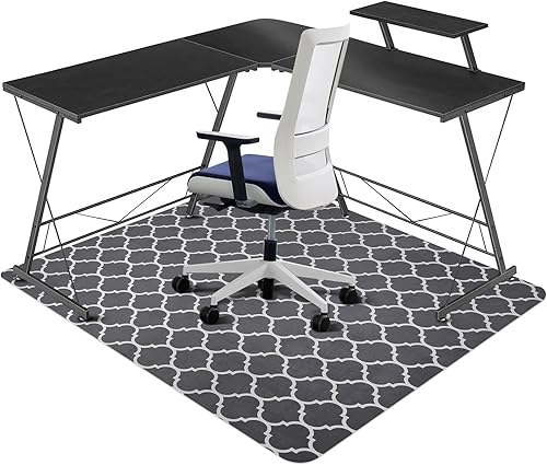 Tapete para silla de suelo duro, tapete para silla de oficina de 63 x 51 pulgadas para suelo de madera dura, protector de piso de alta calidad,