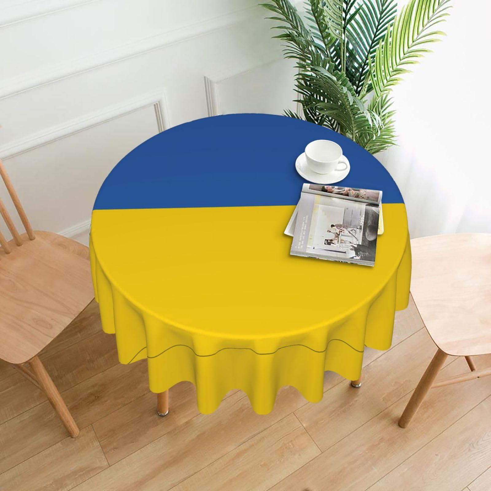 ZHAOUR Flag Of Ukraine Print Round Washable Tablecloth – Table Cover