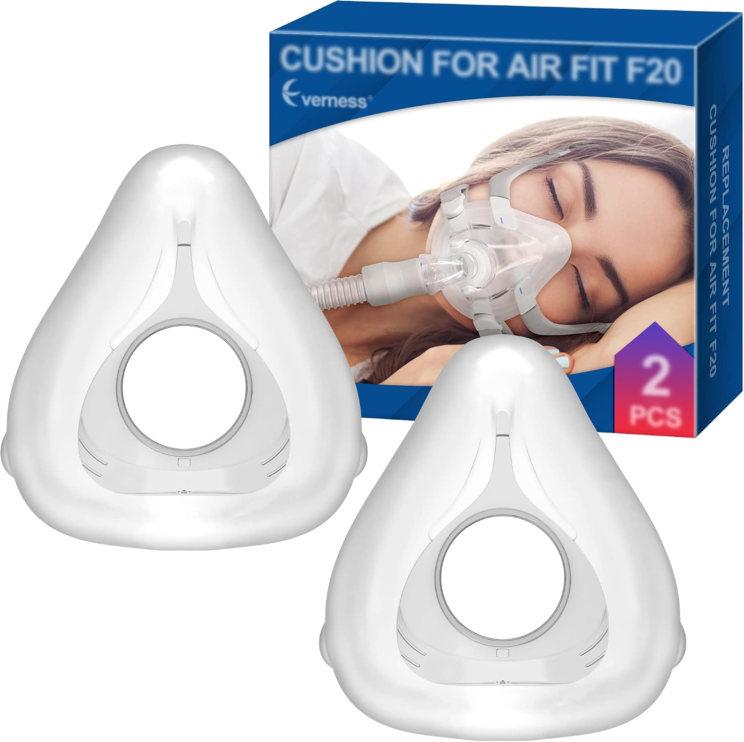 Everness 2 Packs Replacement Cushion (L) for F20, Reliable Seal & Softer Fit, Compatible with Original Frame, Great-Value & Durable Replacement Supplies (L)