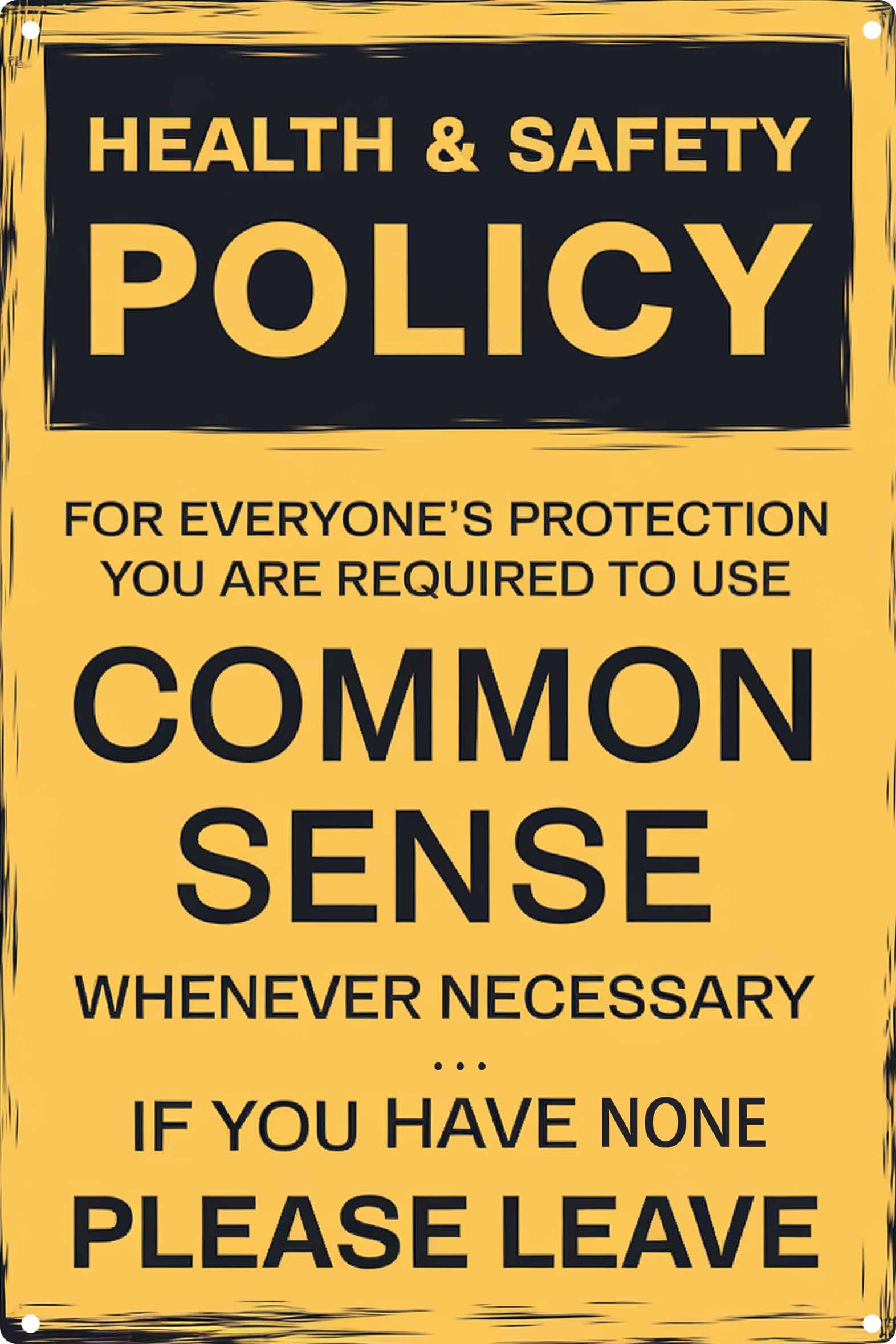 Vintage Tin Sign Retro Metal Funny Signs for Home Decor Health And Safety Policy Stylish Wall Art Plaques 12x8 inch