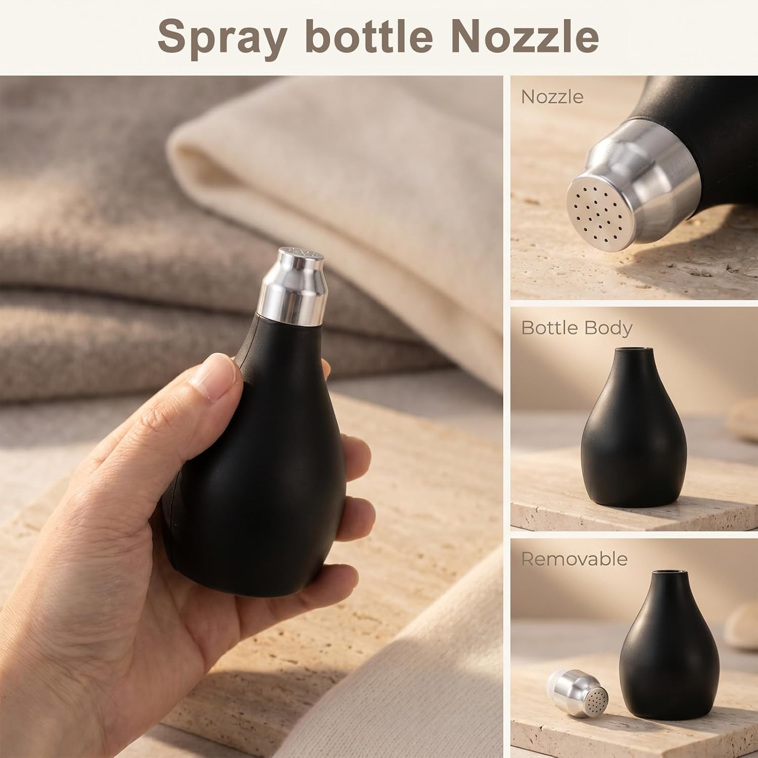 2-Pack Refillable Hair Powder Spray Bottle, Silicone Dry Shampoo Dispenser