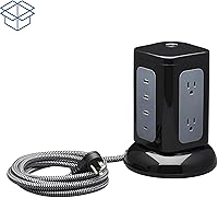 Vista 17 de Tripp Lite TLP66USB - Torre protectora de sobretensiones con puertos USB, 1200 julios, 5 tomas, 3 puertos USB, cable de extensión trenzado