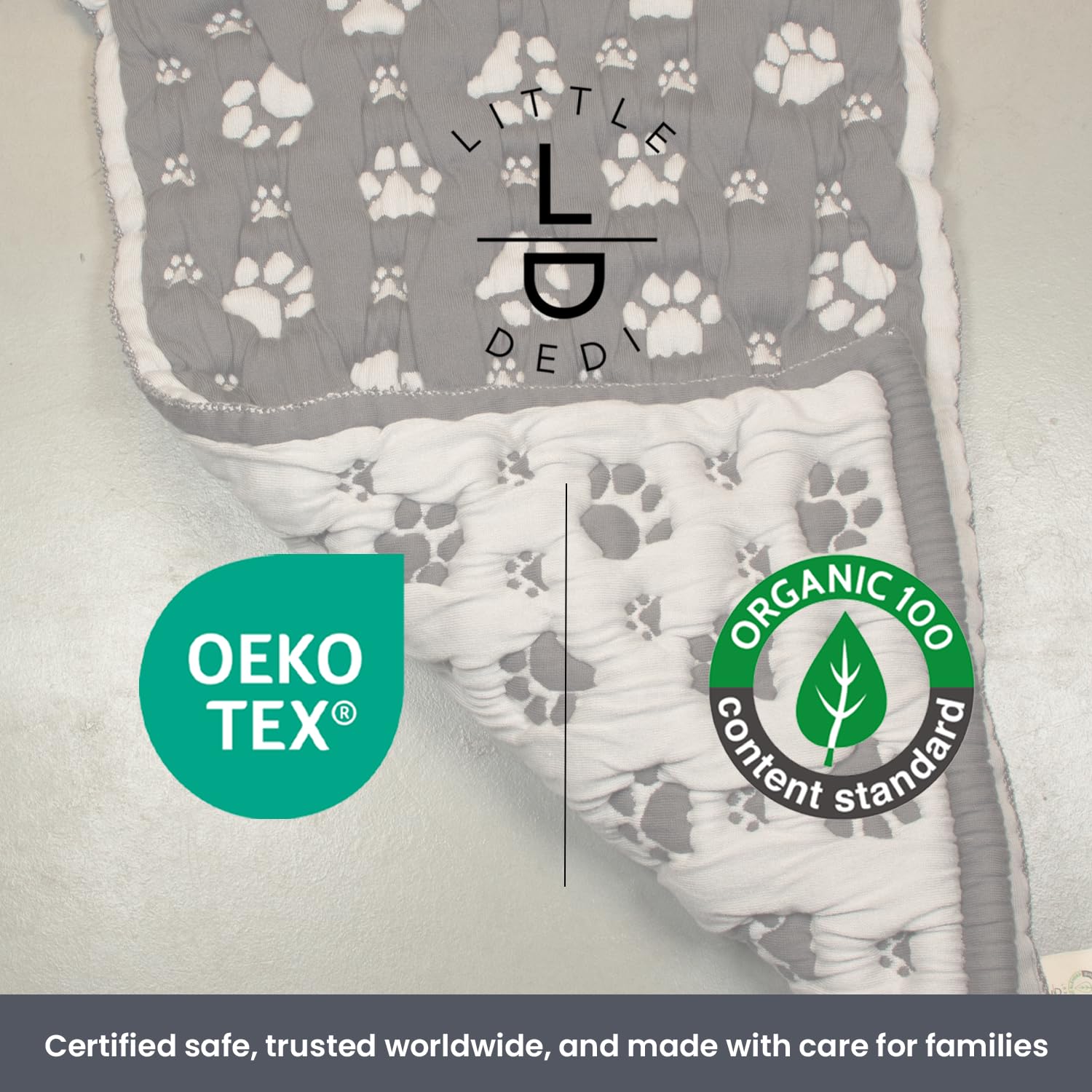 PetMat Tapis de cage en coton bio pour petits chiens, chats et chambre d'enfant | Sans couture et réversible | Lavable | Confort tricoté 3D | 71,1 x 101,6 cm
