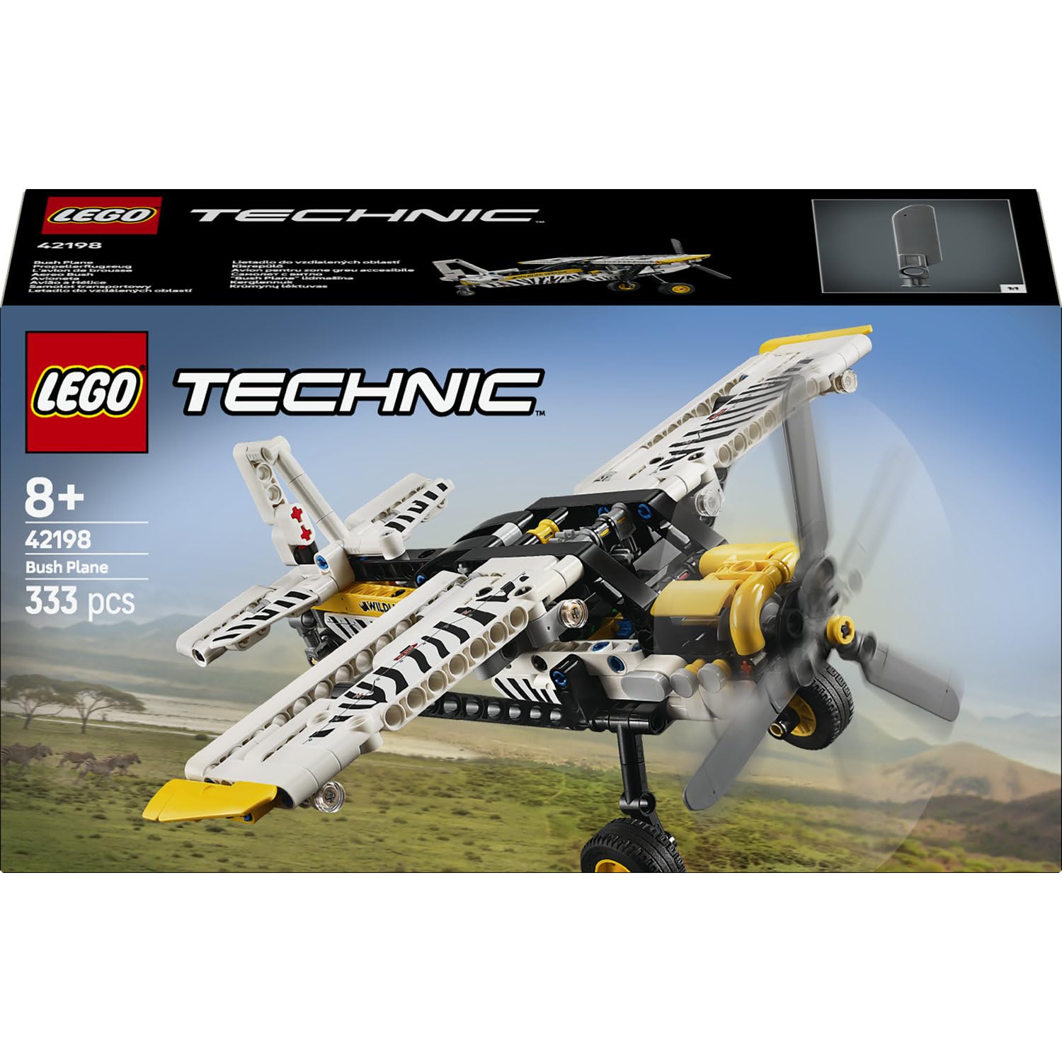 LEGO Technic Propellerflugzeug 42198 | Spielzeug ab 8 Jahren für Jungen, Modellflugzeug mit drehendem Propeller und 4-Zylinder-Kolbenmotor, Geschenk, 333 Teile