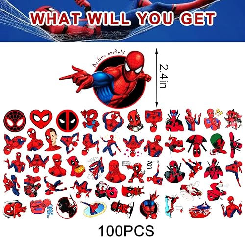 Miniatura 3 de 100 calcomanías de araña para niños para botellas de agua automóvil bicicleta parachoques patineta equipaje laptop