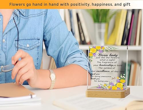 Miniatura 5 de Regalos de agradecimiento para dama jefa de 6 x 4 pulgadas, decoración de escritorio, regalos de cumpleaños, regalo de oficina, regalos de