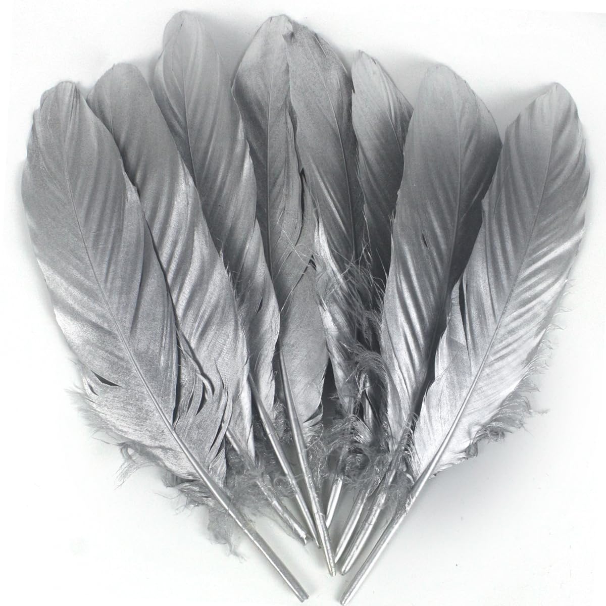 10-15cm 50 PCS Silvery Feathers Natural Goose Feathers for DIY Wedding Decorations Angel Wings & Fairy Crafts