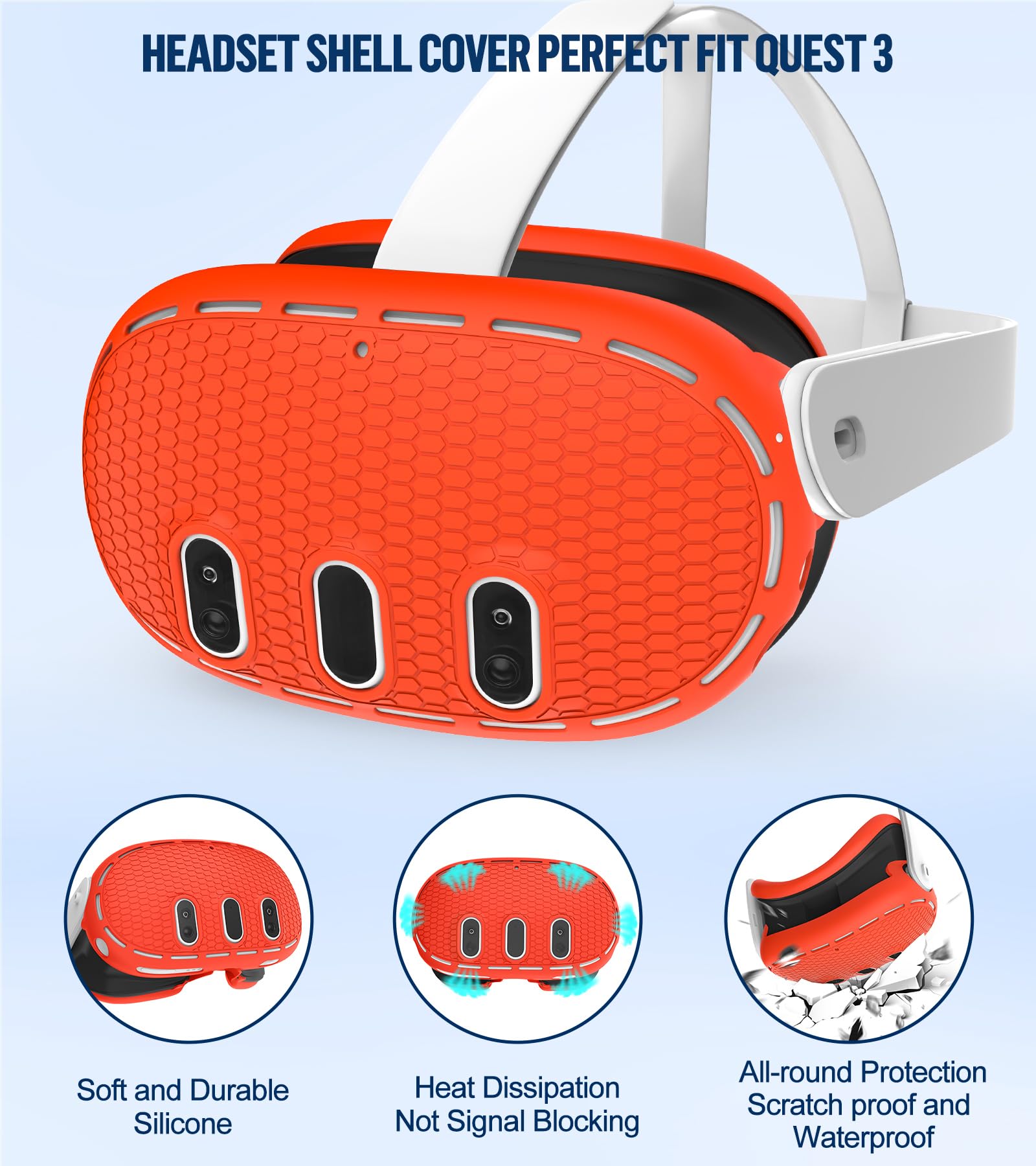 Juego de funda de silicona para Oculus Quest 2, protección para auriculares de realidad virtual, incluye funda para auriculares y agarre del controlador, cubierta facial, funda para protactor de