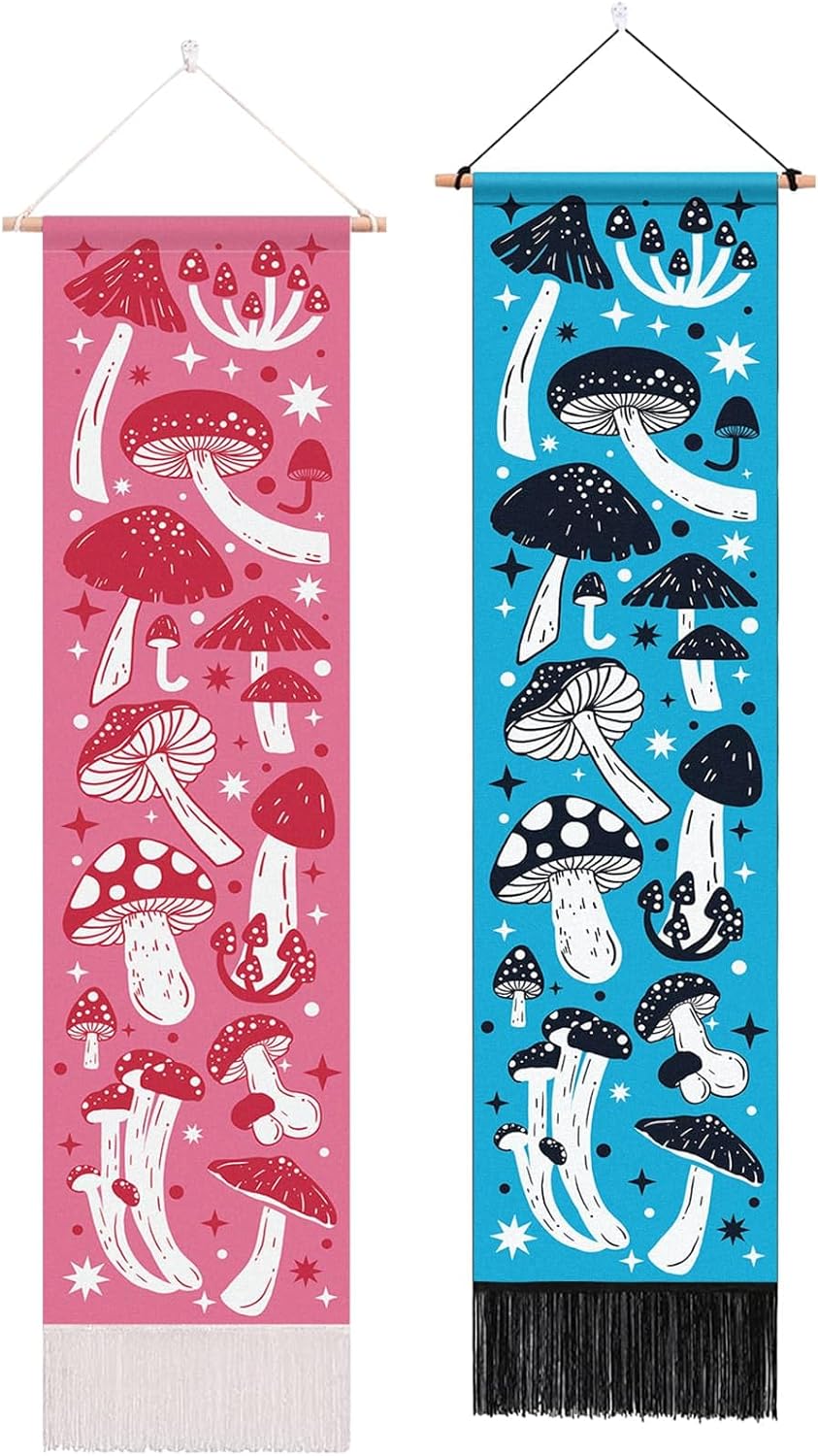 ARTCREATOR Pack of 2 Pink and Blue Mushroom Aesthetic