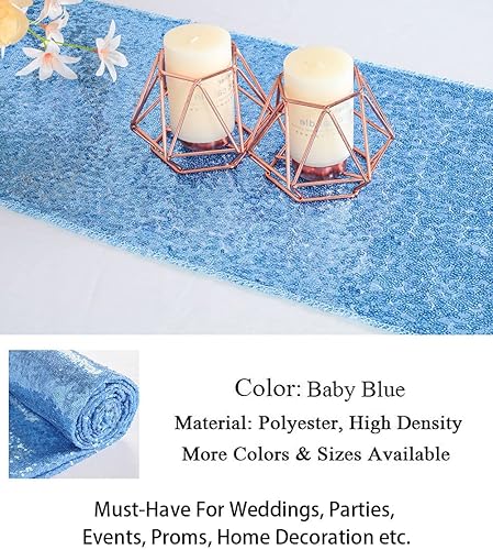 Vista 124 de Camino de mesa de lentejuelas doradas, 12 x 72 pulgadas, paquete de 15 caminos de mesa de boda con purpurina, camino de mesa dorado brillante