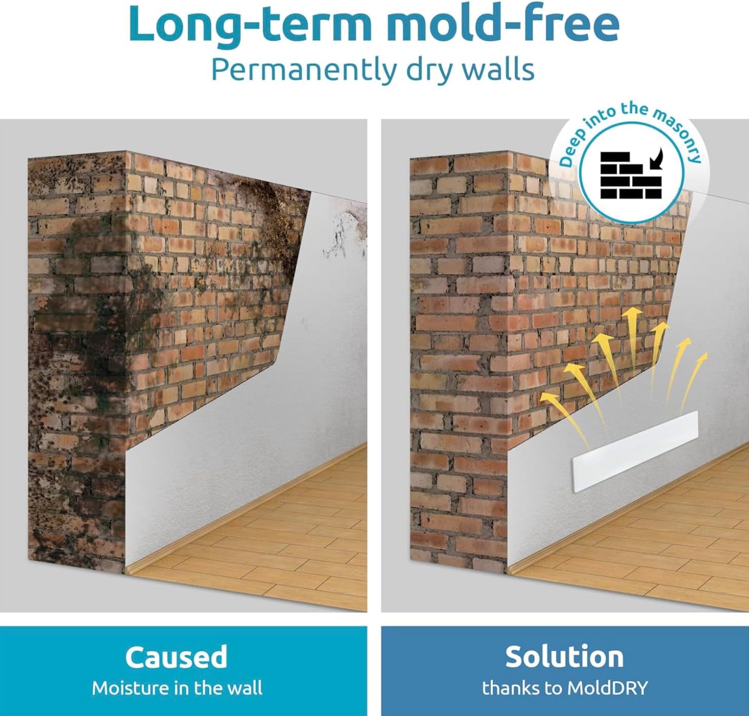 ELIAS Mold killer - Black mold remover for walls without chemicals - Wall heating for every room - Powerful anti-mold heating as an alternative to moldspray - Permanently mold-free (1, Set of 2)