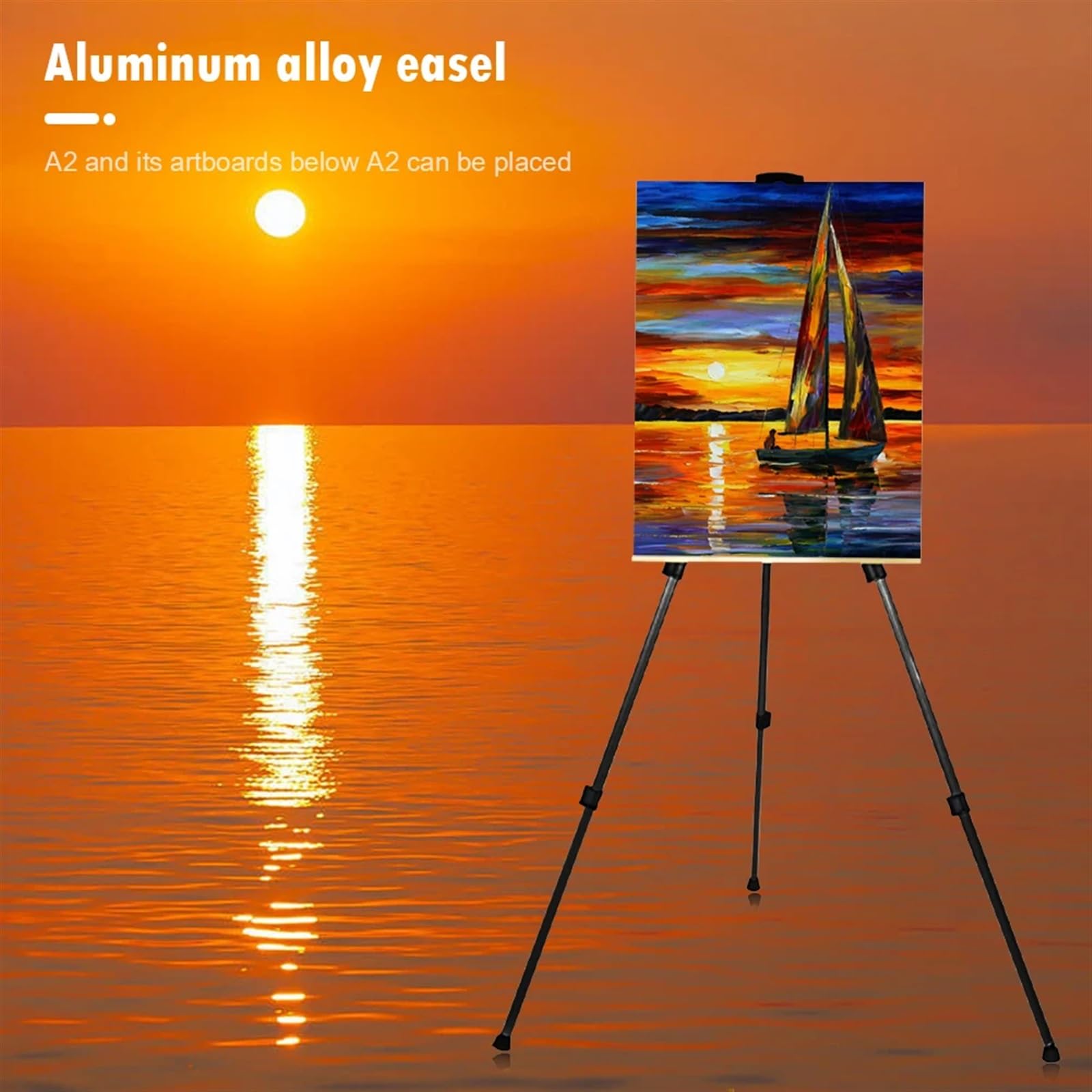 Caballete Caballete de artista plegable, soporte dibujo, caballete exhibición metal ajustable, for pintura con bolsa transporte, los mejores suministros arte Para dibujar