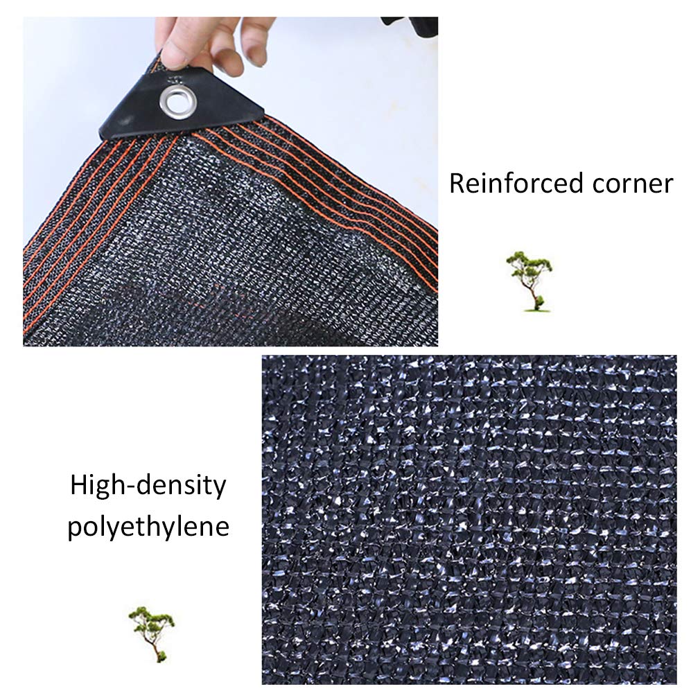 UVResint – Filet en maille 90 % respirant avec œillets pour extérieur, jardin, balcon, cour, toit perméable à l'eau et à l'air, noir, 10 x 10 m