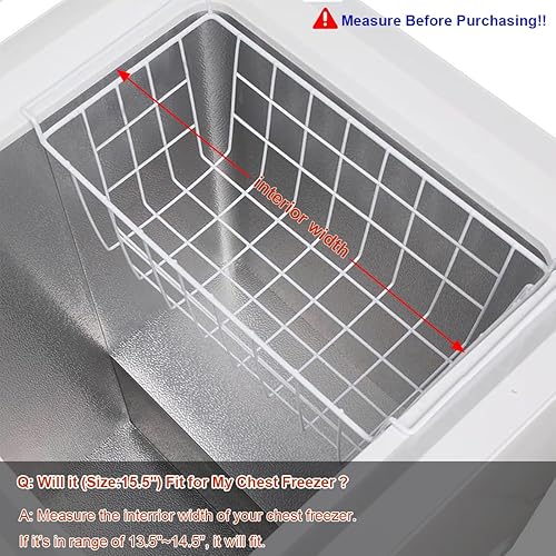 Miniatura 4 de Orgneas Contenedores organizadores de congelador de 15.5 pulgadas para el pecho, congelador, refrigerador, cesta de almacenamiento, contenedores de