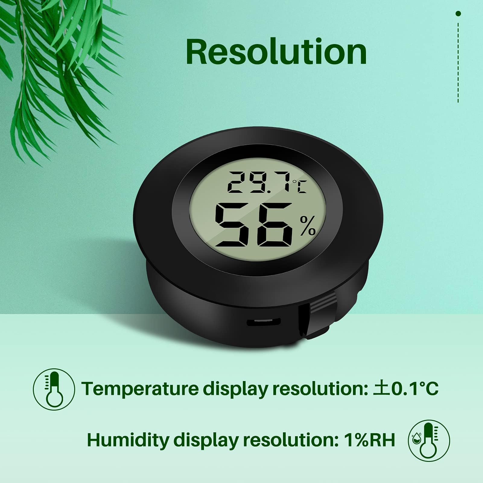 zalati Termometry dla gadów 2 szt. Wbudowany termometr higrometr 2 w 1 LCD do terrarium cyfrowy inkubator drobiu - 1 sztuka czarny i 1 szt. biały