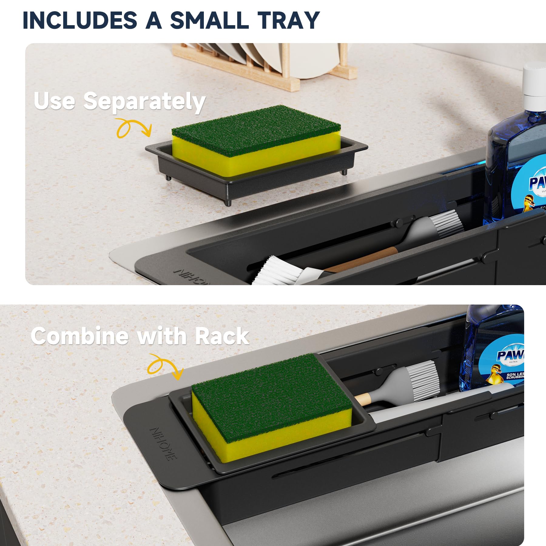 NiHome Extendable Over Sink Kitchen Organizer - Image 3