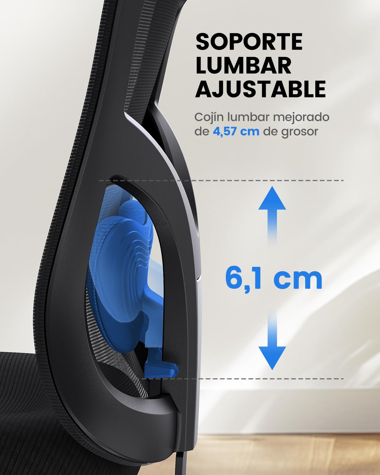NOBLEWELL sedia da ufficio ergonomica con supporto lombare, poggiatesta 2D, braccioli regolabili, cuscino sagomato, inclinazione a 130°, ideale per ufficio e casa