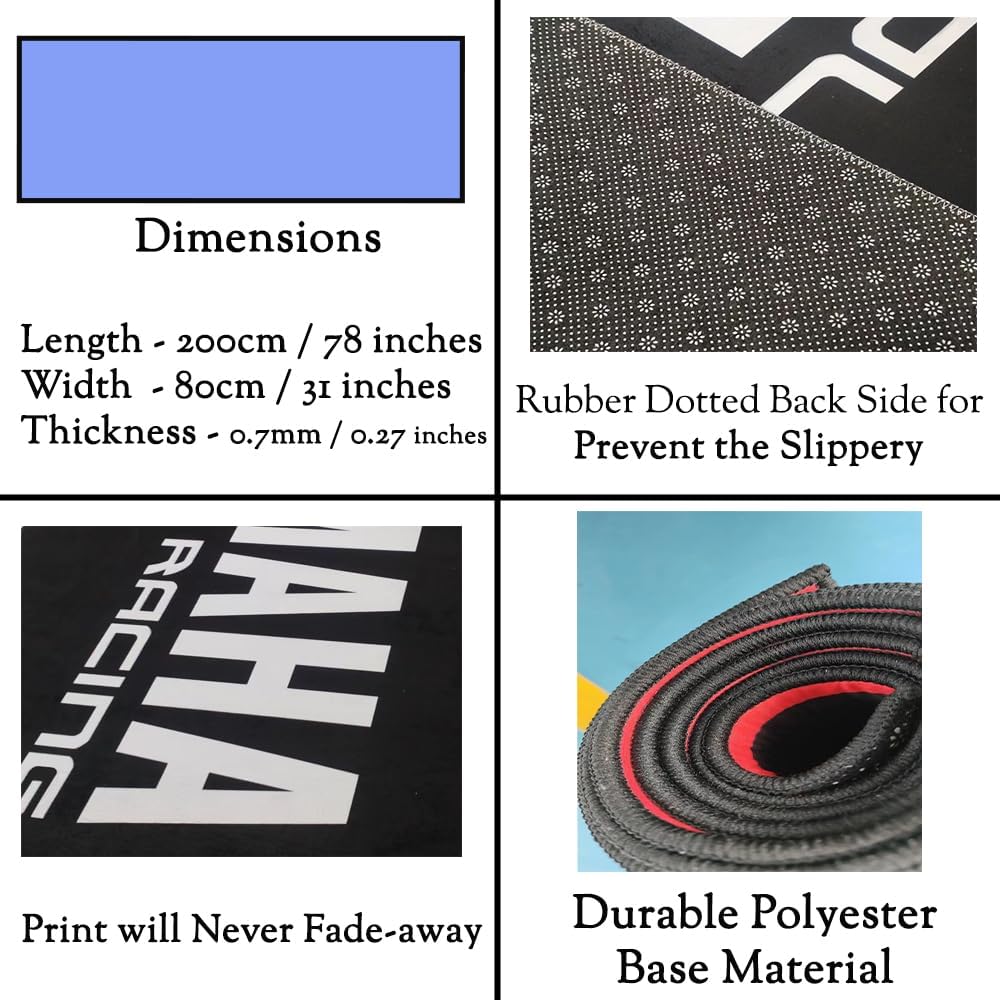 Motorcycle Garage Mat for Suzuki Bikes, GSX R1000 YOSHIMURA,Hayabusa,GSX,VSTROM,Katana Bikes, Garage Parking Rug for Suzuki, Motorcycle Floor Protector Mat Showroom Carpet for Suzuki Bikes