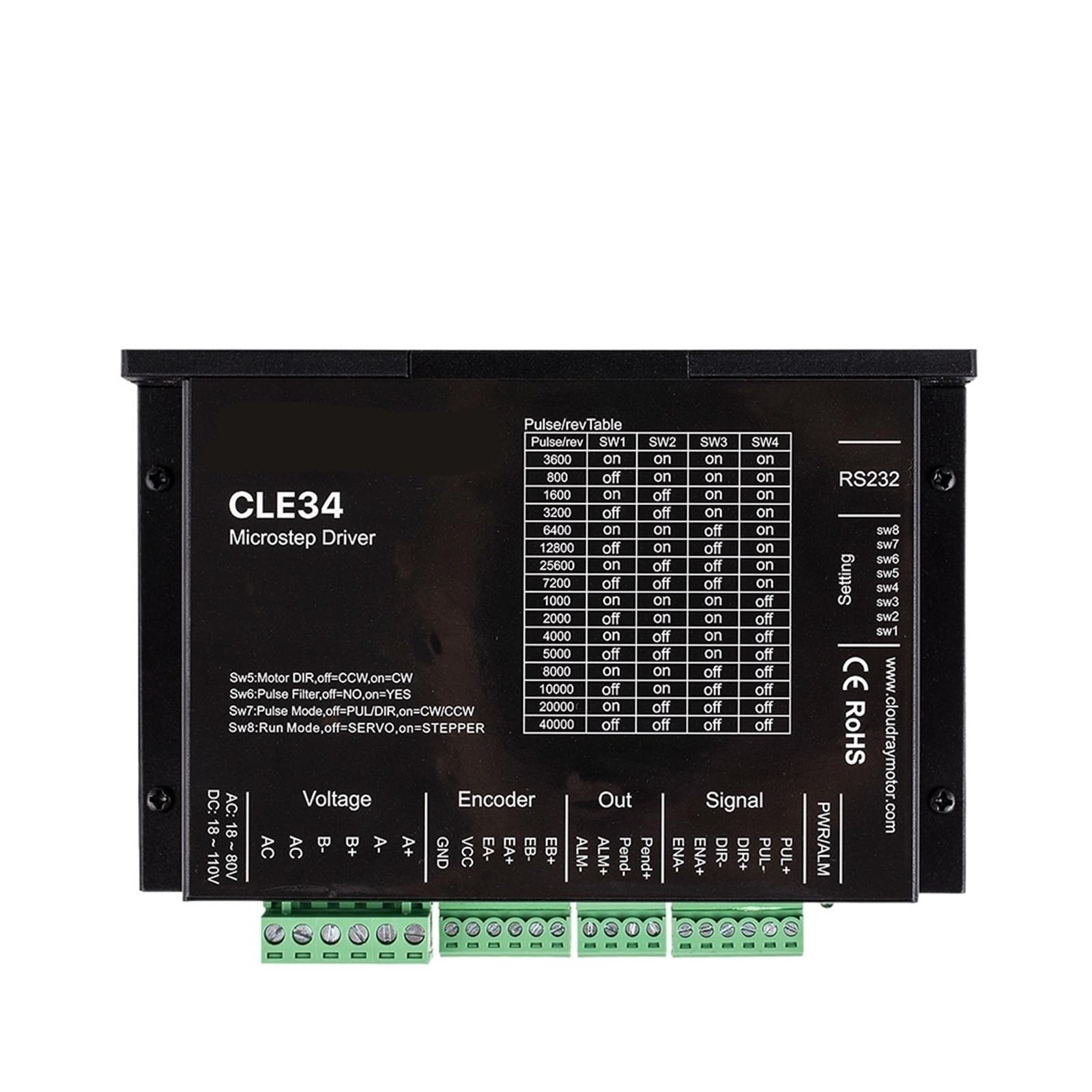 schrittmotorsatz Nema 34 Geschlossener Schrittmotor-Bausatz mit Encoder 8,5 Nm 4,9 A und 20–80 VAC/24–100 VDC-Treiber mit 1,5 m Kabel