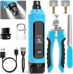 Dog Nail Grinder 6-Speed with LED Display, Dog & Cat Nail Clippers and Trimmers, Pet Nail Grinder with 2 LED Lights - Super Quiet Rechargeable Claw Trimmer for Large Medium Small Puppy Dogs/Cats