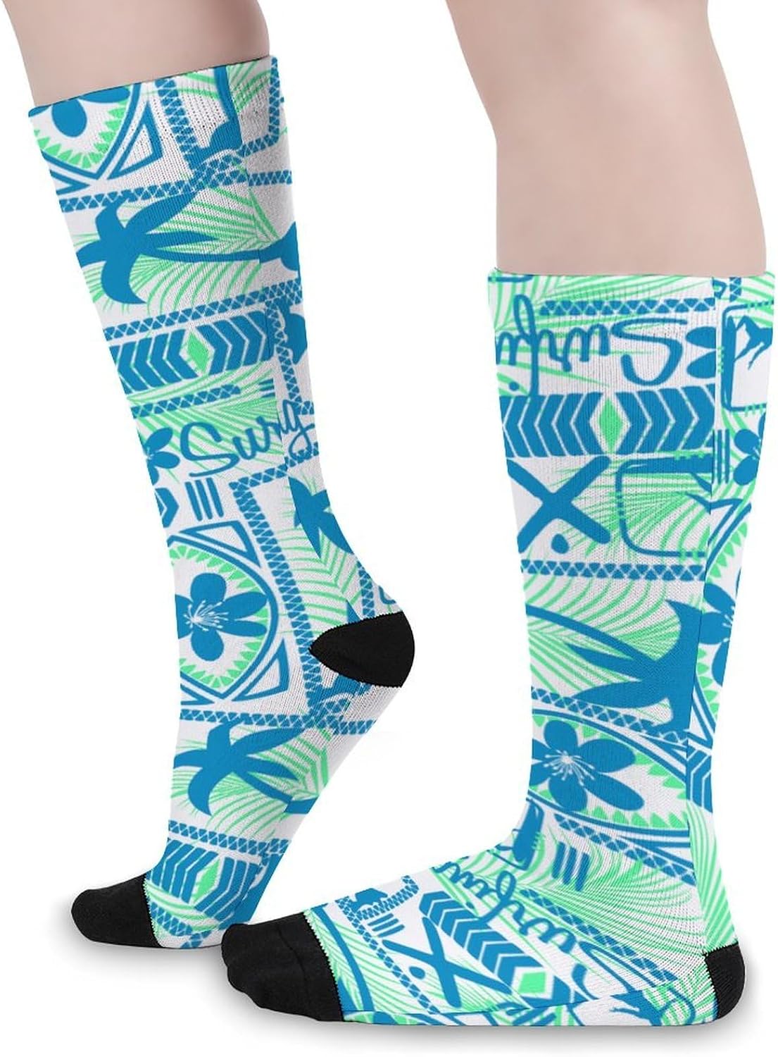 Hawaiian Palms Knee High Socks Athletic Long Stockings Sport Casual Crew Tube Sock Boot