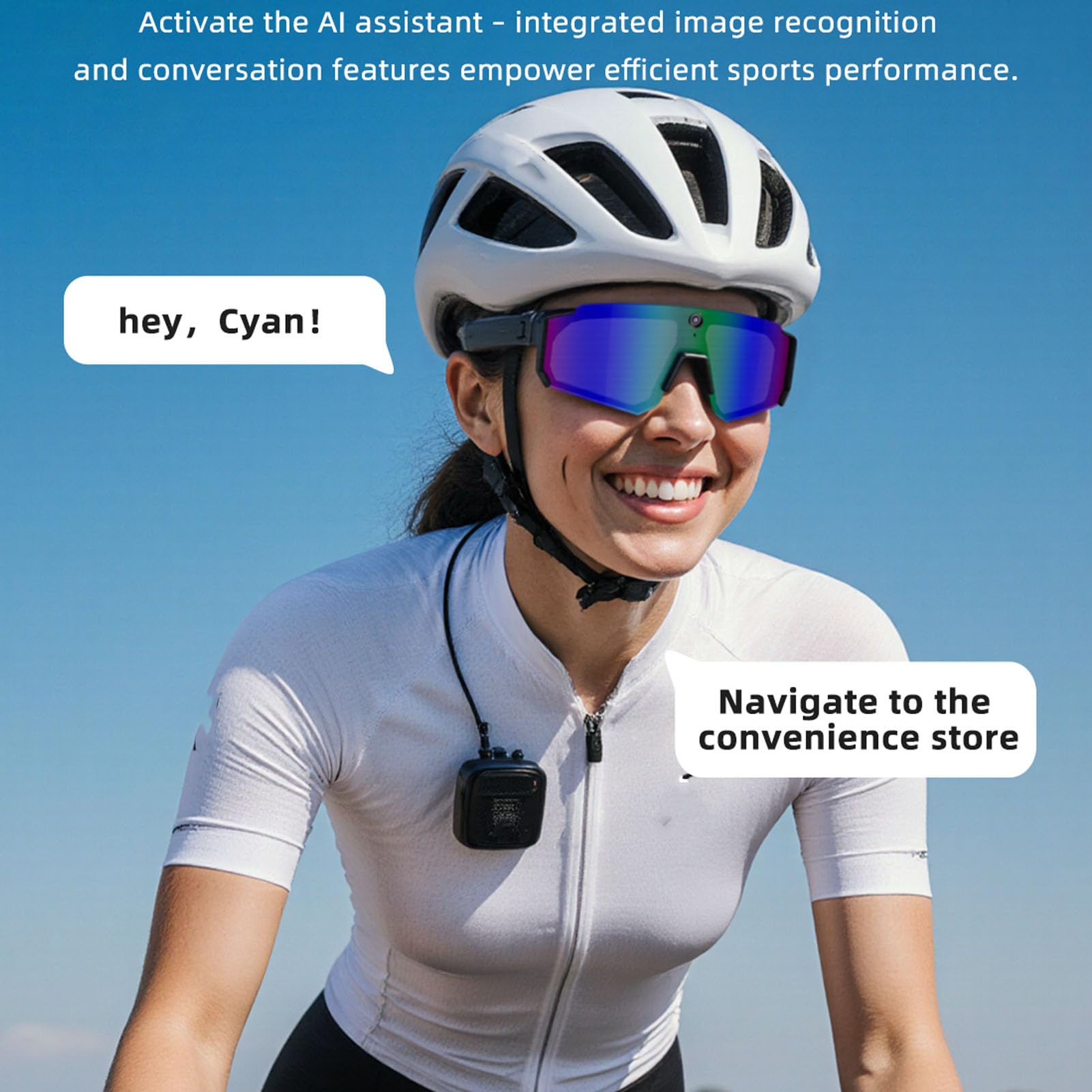 Occhiali Smart Cycling 4K AI, Fotocamera HD 8MP, per Ciclismo