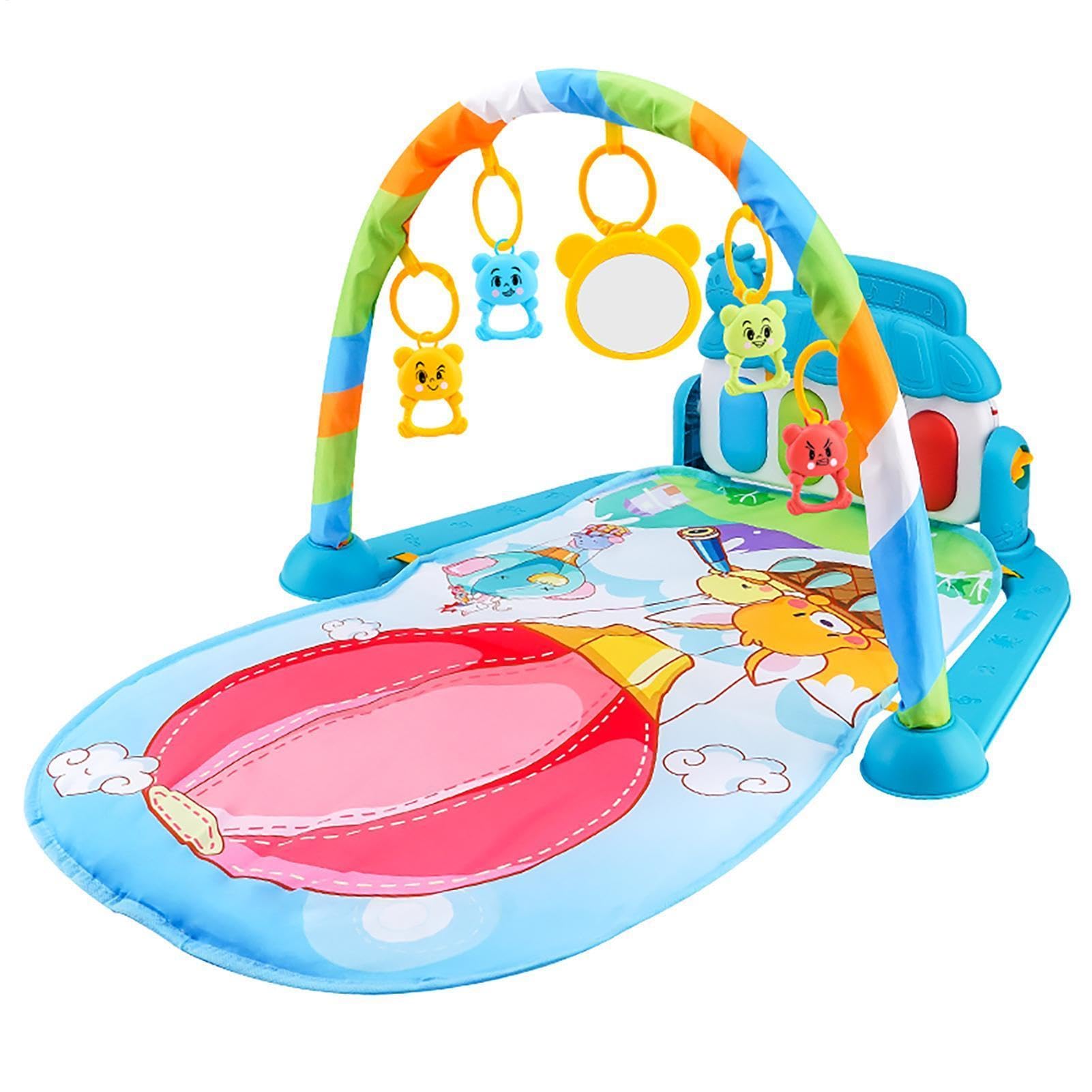 Turnhallen und Spielmatten für Kleinkinder – 5-in-1-Spielmatte mit buntem S | Rutschfeste Spielmatte, Aktivitäts-Fitnessstudio, interaktives Bauchspielcenter für Kleinkinder, Bauchspiel für 3-6-12 Monate
