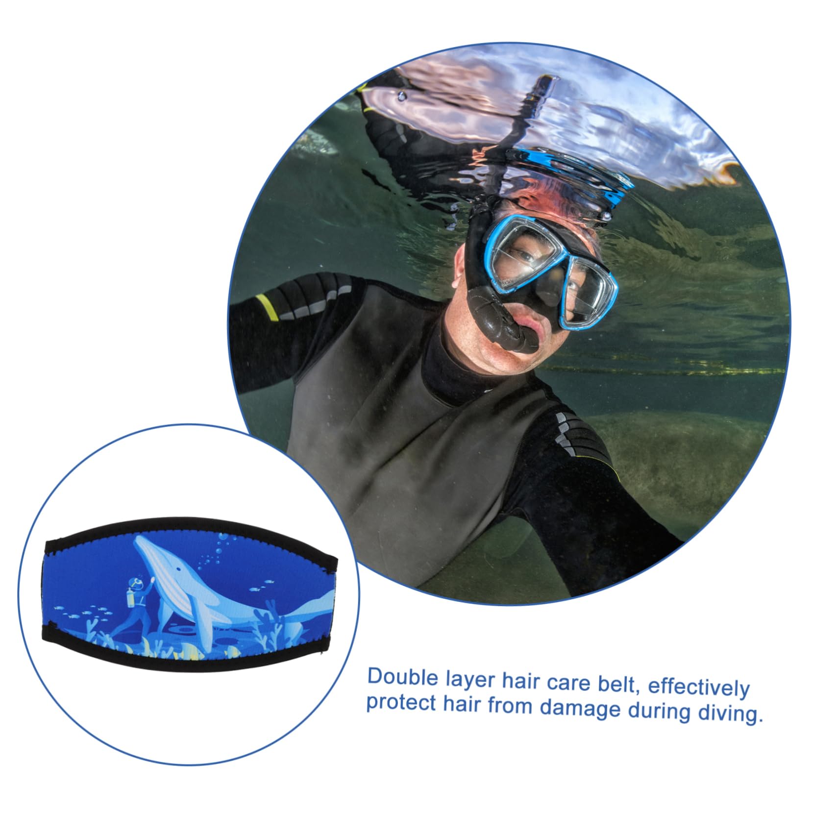 balacoo Goggle Strap Accessories Snorkeling Mask Hair Band Neoprene Cover Comfortable Head Shapes