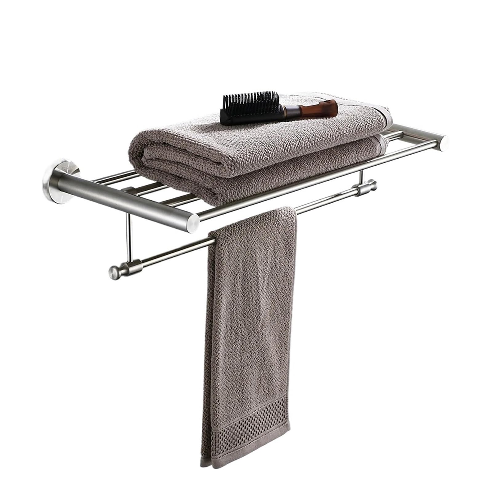 Porte-serviettes double en nickel brossé pour une salle de bain moderne et ordonnée