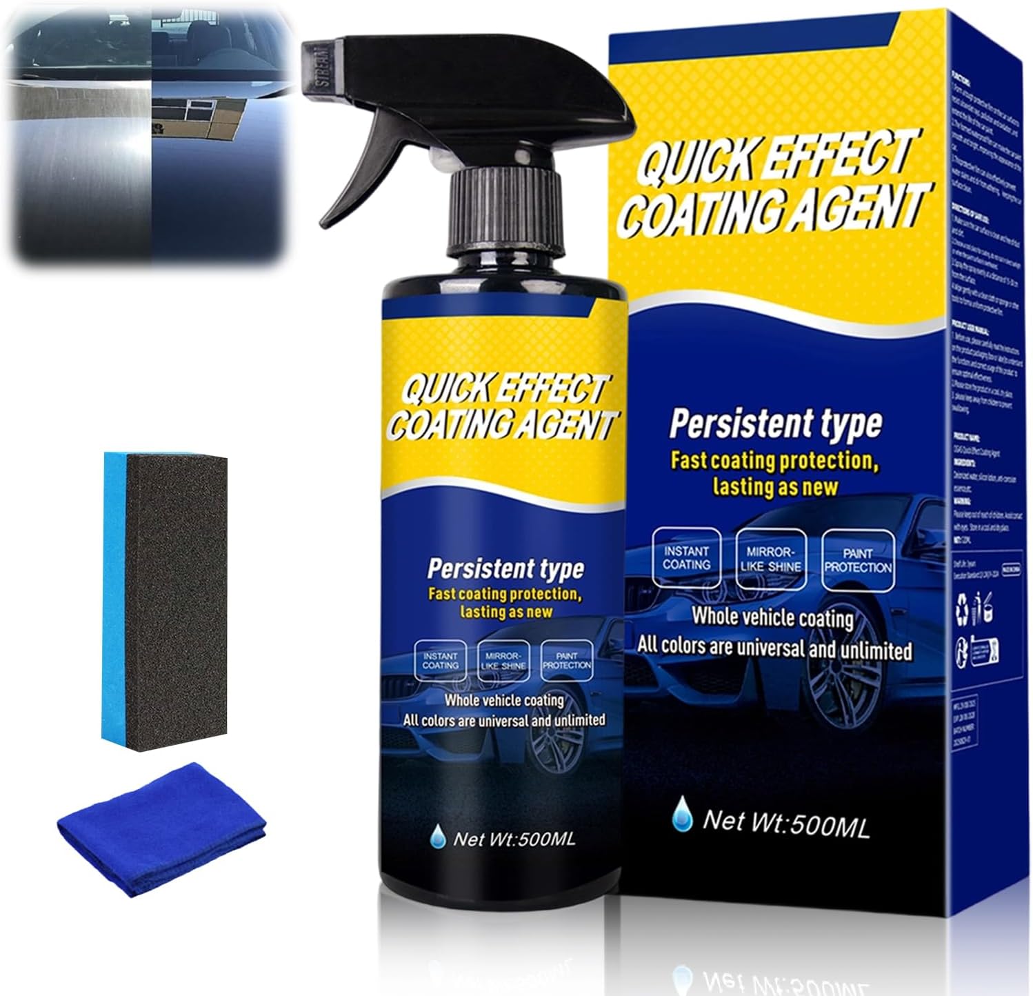 Advanced Car Quick Acting Coating Agent Spray,16.9 Oz Advanced Quick Effect Coating Agent,Car Coating Spray,2026 New Quick Effect Coatings Agent,Coat Car Wax,Cars Scratch Wax Coating Sprays(500ML)