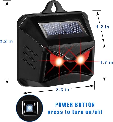 Miniatura 2 de Triumpeek Repelente de animales, dispositivos de disuasión de animales nocturnos con luces LED rojas, protector nocturno, repelente de animales,