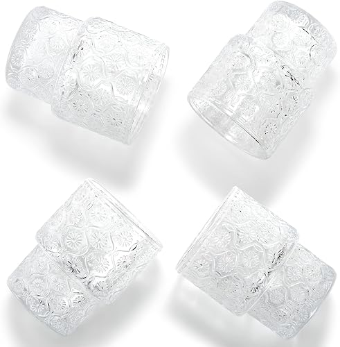 Miniatura 6 de AVLA Paquete de 8 vasos vintage para beber, vaso romántico de jugo de agua de 7 onzas, transparente, apilable, para café, cóctel, bar, bebidas, té,