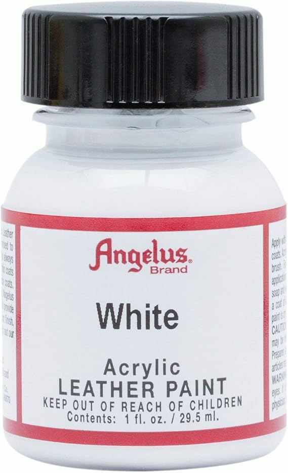 Angelus Acrylic Leather Paint, White, 1 oz