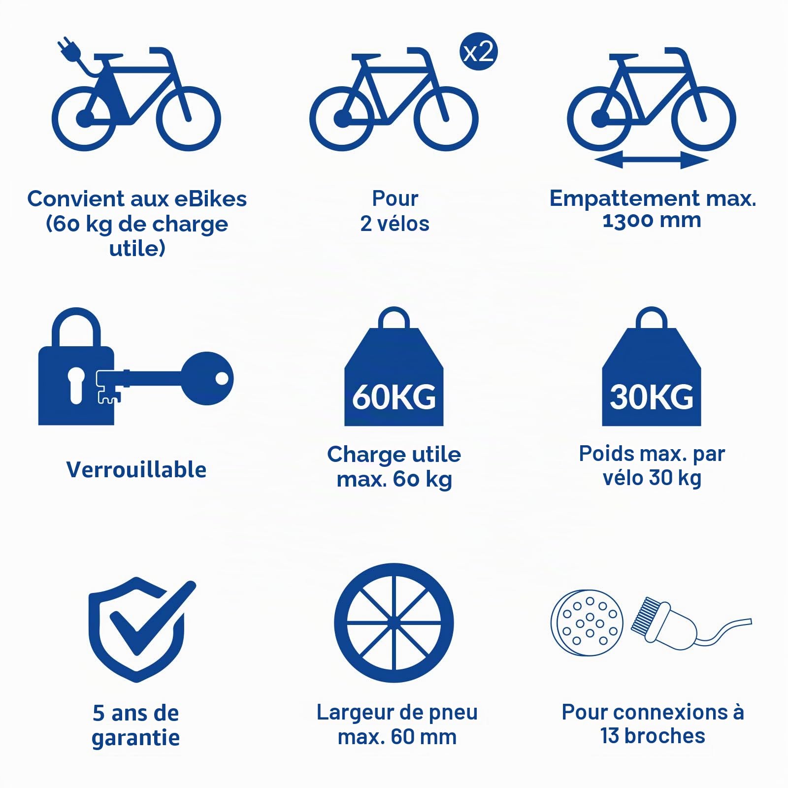 Westfalia Porte-vélos Bikelander pour Attelages, Sacoche Incluse | Porte-vélos sur Attelage pour 2 Vélos | Adapté aux Vélos Électriques| Repliable | Feux Hybrides à LED