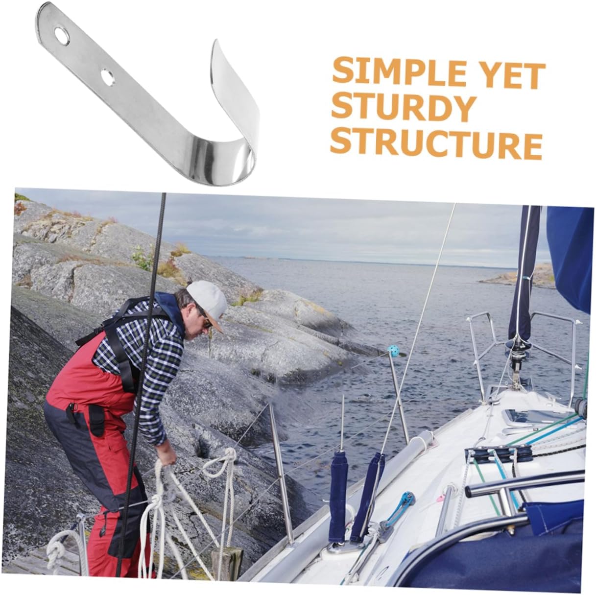 2Pcs Stainless Steel Boat Hooks Yacht Hooks for Clothes Towels and Gear Smooth Surface Design for Scratch Use Versatile Accessories for Boating