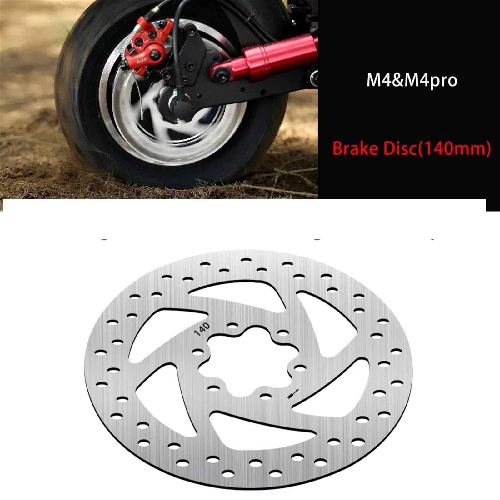 Disco Freno da 140 mm 6 Fori Compatibile for Segway Ninebot P65 P100S Accessori for Scooter elettrici Parti di Ricambio for Disco Freno for Scooter Elettrico