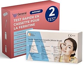 2x Ferritin Rapid Test | Self-test in Cassette for Iron Levels Assessment | Result in 5 Minutes | Home Use