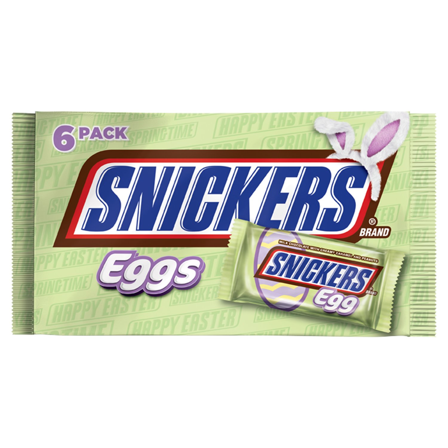 SnickersEaster Singles Size Chocolate Candy Bar Egg 1.1-Ounce Bar 6-Count Pack