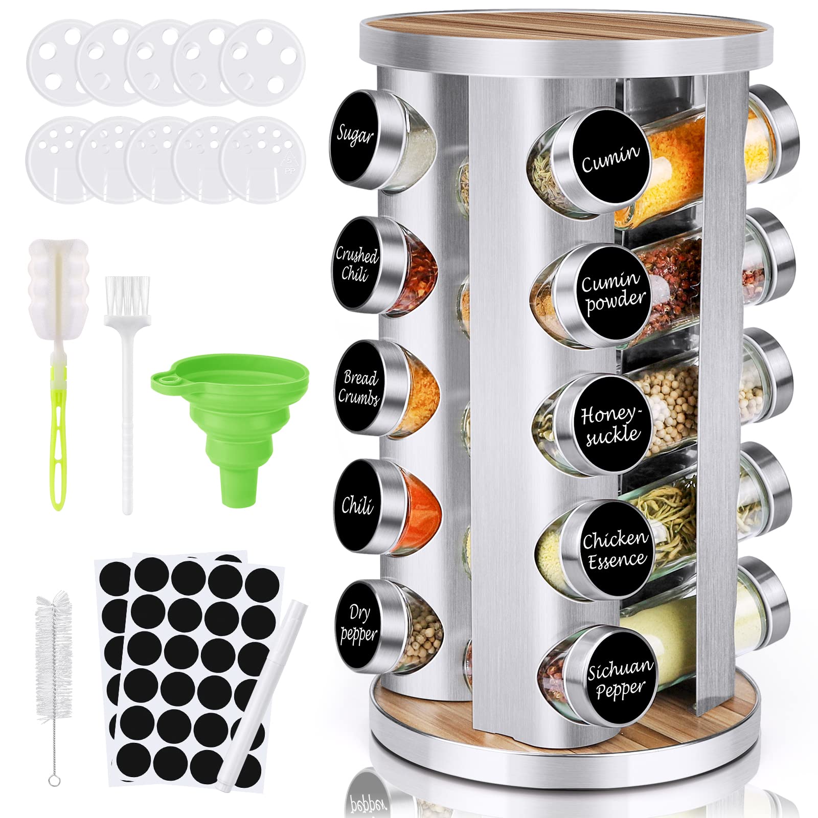 Buy Spice Rack Organizer with Jars for (20Pcs) Revolving