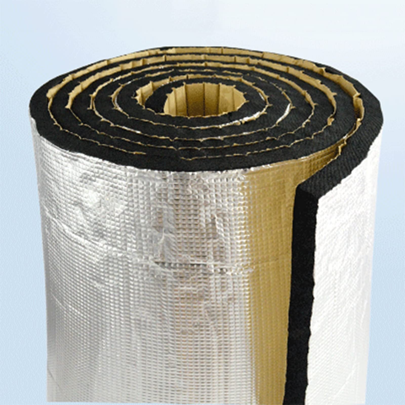 Stuoia Cotone Isolante Autoadesivo,Pannello Riflettente Termosifoni, Isolamento Termico Scudo Barriera Radiante, per Capannoni Tetto Loft Mansarda Camper Furgoni,15mm（THk）,1 * 1M(1m²)
